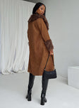 After Party Shearling Jacket Brown