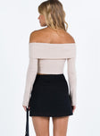 Black mini skirt A line fit Linen look material  Invisible zip fastening at back 