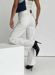 Princess Polly High Rise  Karol V-waist Jeans White Denim