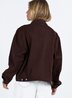 Western Denim Jacket Dark Brown