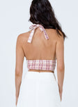 back view of model wearing Princess Polly Jenny Top Check Multi 