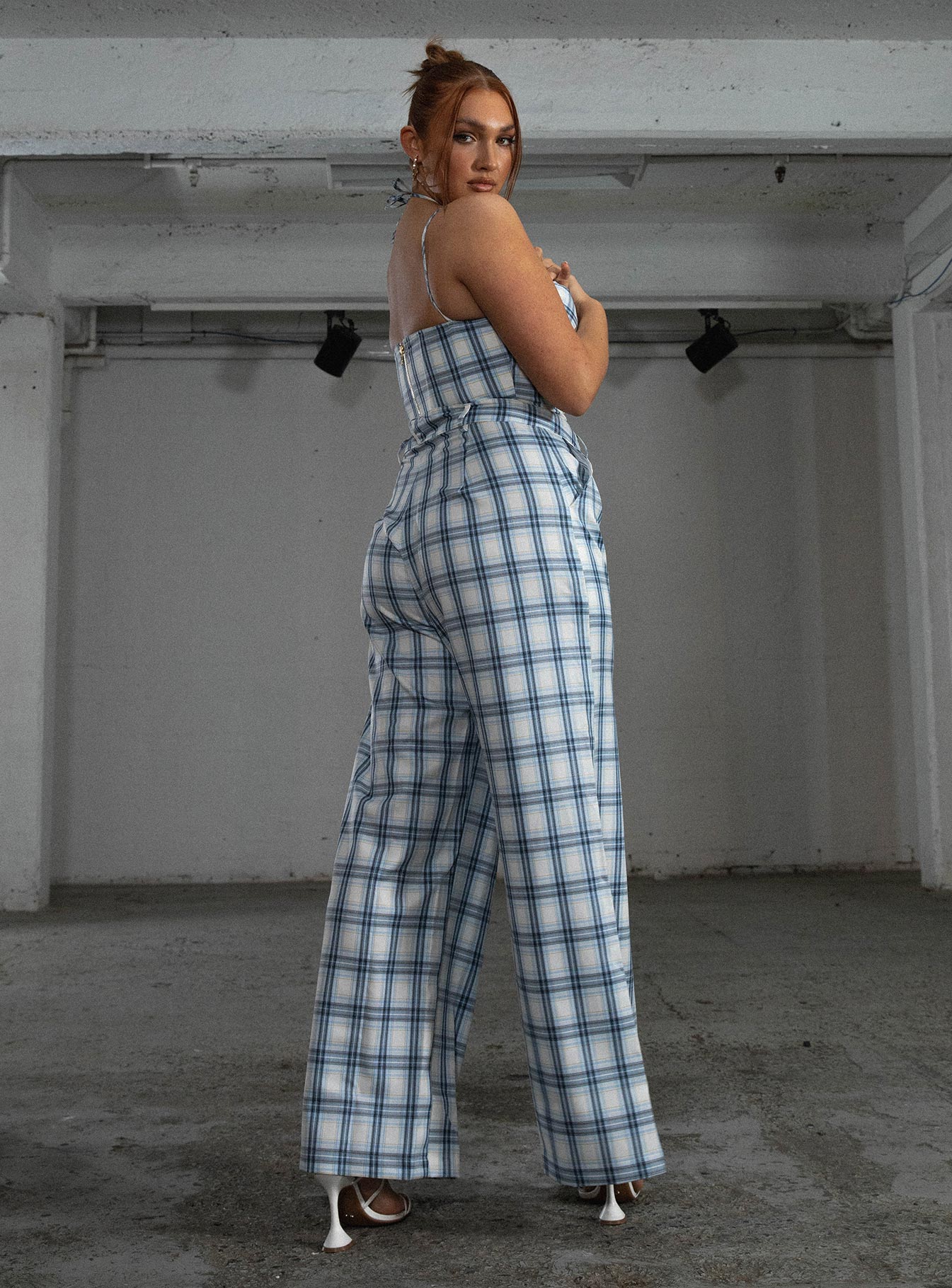 product Princess Polly High Waisted Pants  JGR & STN Cami Plaid Trouser Blue Check