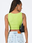 back view of model wearing Princess Polly Amaris Top Green 