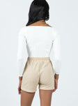 Knit shorts Textured knit material Elasticated waistband