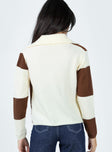 Pembroke Sweater Brown / Cream Princess Polly  Cropped 