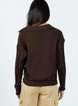Symons Sweater Brown Princess Polly  Cropped 