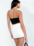 back view of model wearing Princess Polly Nowell Mini Skirt White Mini Skirts 