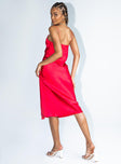 back view of model wearing Princess Polly Allou Midi Dress Red 