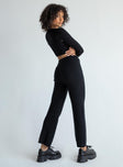 back view of model wearing Princess Polly Alma Pants Black 