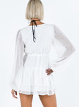 Princess Polly V-Neck  Dialla Long Sleeve Mini Dress White