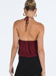 product Princess Polly Sleeveless Scoop Neck  Chantria Top Burgundy