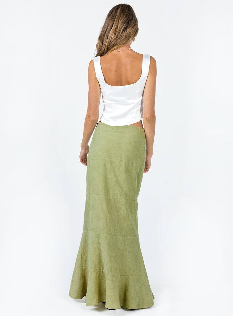 product Raven Mid Rise Skirt Sage Princess Polly  Maxi 