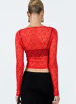 Long sleeve top Lace material Scoop neck Front button fastening Good stretch