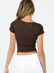 product Princess Polly Short Sleeves Square Neck  Lex Top Brown