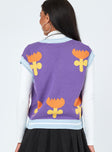 Flourishing Sweater Vest Purple