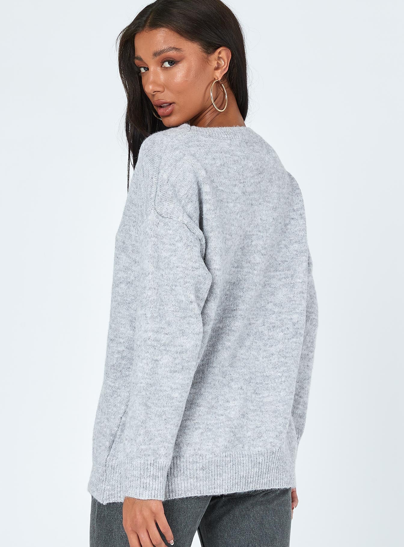 Kelsea Oversized Sweater Grey Princess Polly  regular 