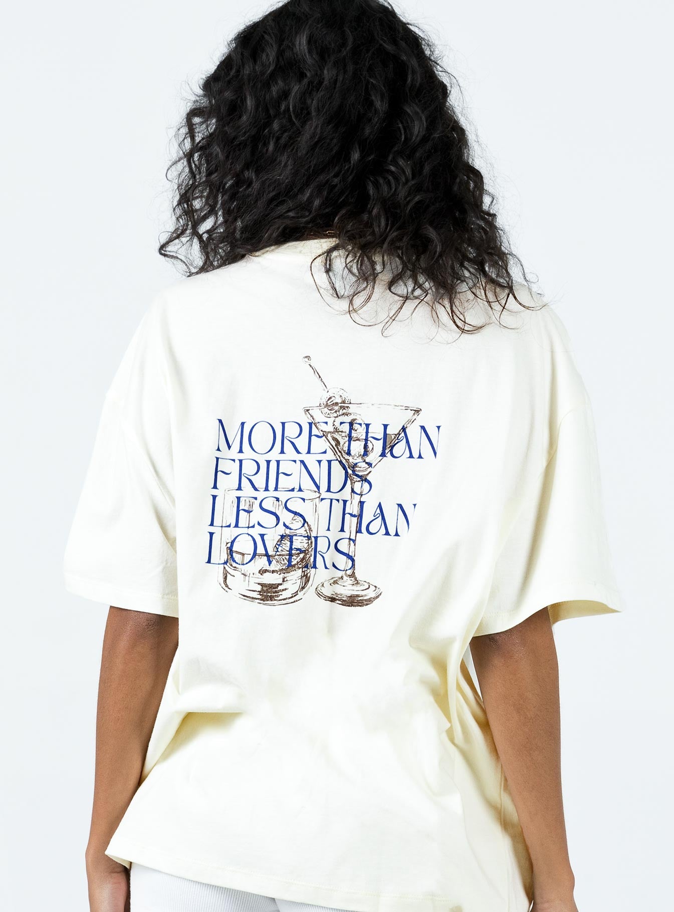 More Than Friends Oversized Top Off White | Princess Polly