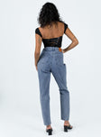 Princess Polly Mid Rise  Unofficial High Waisted Mom Jean Light Wash Denim