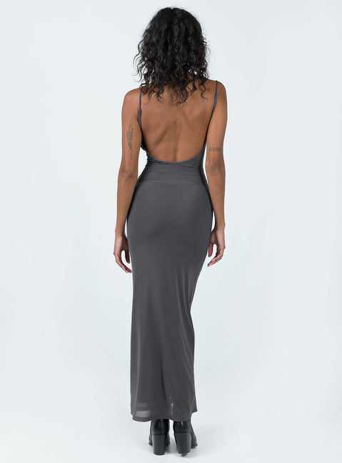knox maxi dress princess polly Princess Polly Knox floral devore open back cami maxi dress in chocolate
