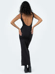 Front view of model wearing  front Princess Polly Scoop Neck  Castling Maxi Dress Black