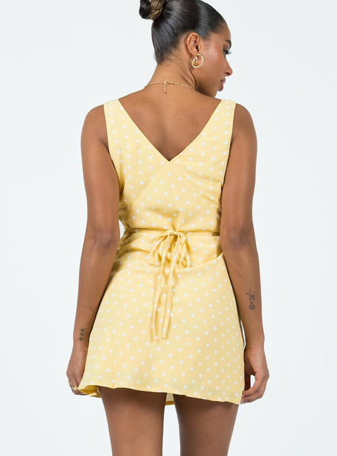 nellie mini dress yellow Draped Pleated Satin Straight, Nellie Mini Dress in Butter Yellow, Size M,