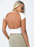 Top Ribbed material  Cap sleeves Exposed back 