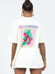 Tee Graphic print at front & back Drop shoulder Good stretch