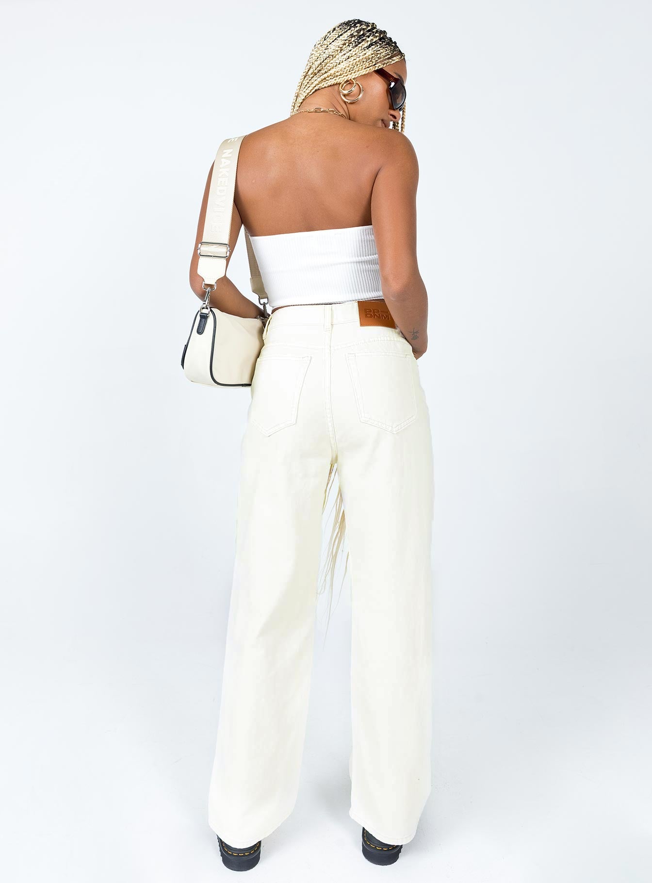 product Princess Polly Mid Rise  Hailie Denim Jeans Cream