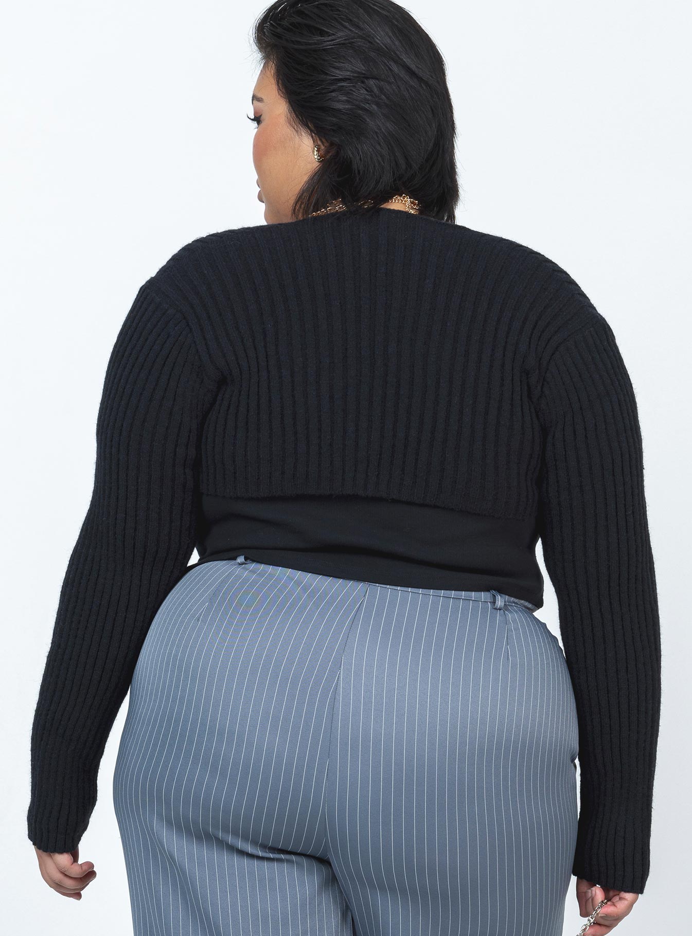 Aytan Bolero Sweater Black Curve Princess Polly  Cropped 