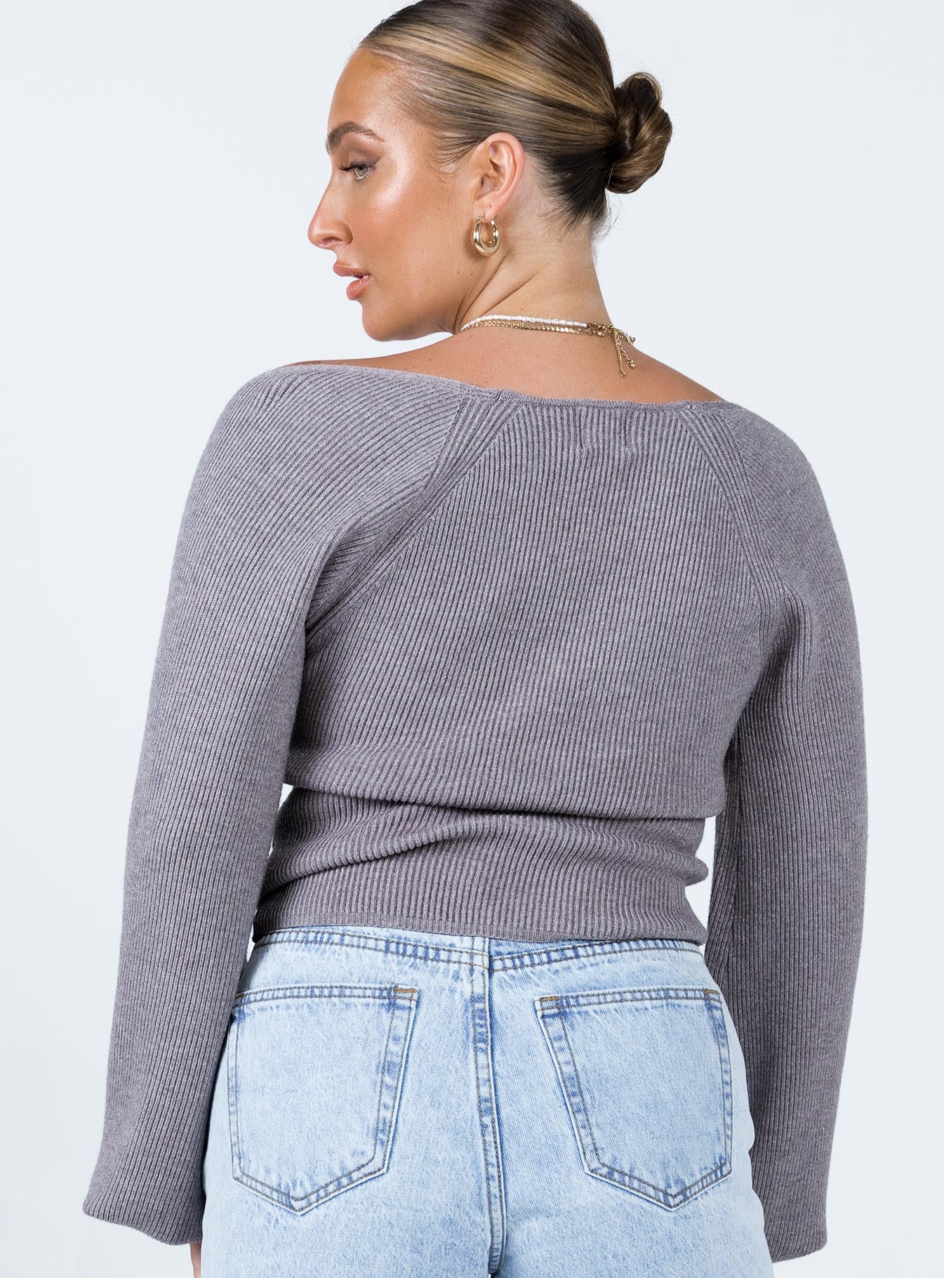 Eliza Sweater Grey Princess Polly  Cropped 