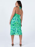 back view of model wearing Princess Polly Tiffany Midi Dress Green 