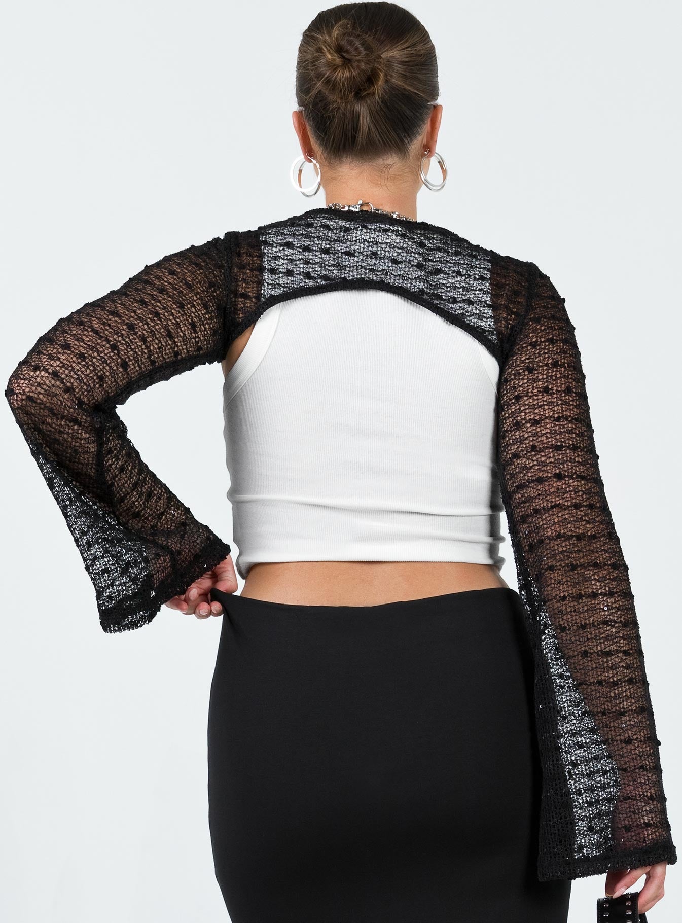 Kodie Bolero Sweater Black Princess Polly  Cropped 
