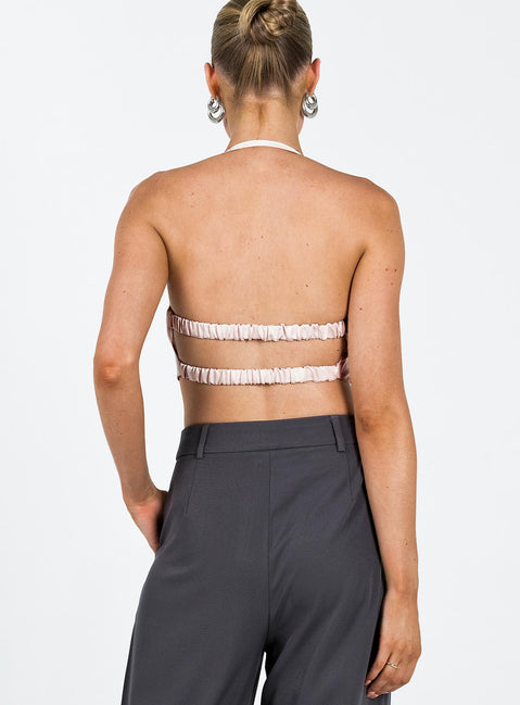 product Princess Polly Full Sleeves Sweetheart  Macedon Satin Top Champagne