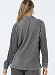 Cartmore Plisse Top Charcoal