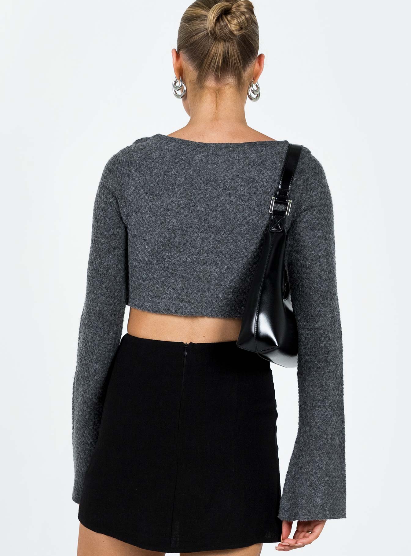 product Princess Polly Full Sleeves Full Sleeves Scoop Neck Scoop Neck  Carmel Bolero Top Charcoal