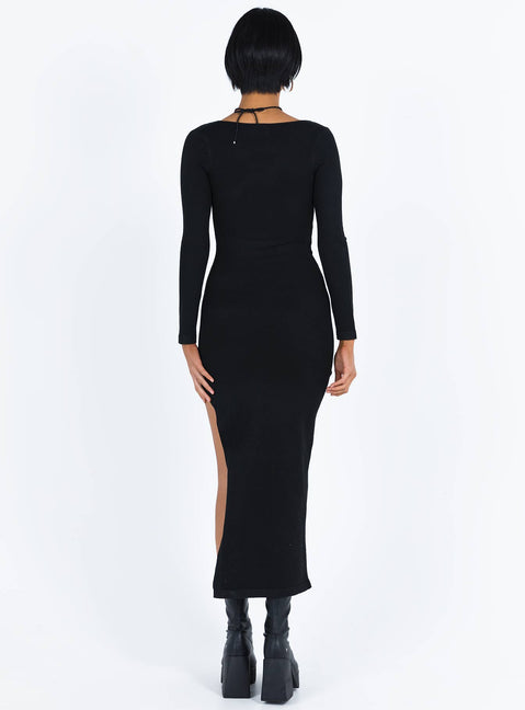 product Princess Polly Crew Neck  Marple Cut Out Maxi Dress Black