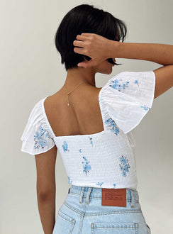 product Princess Polly Short Sleeves Square Neck  Front Row Top White