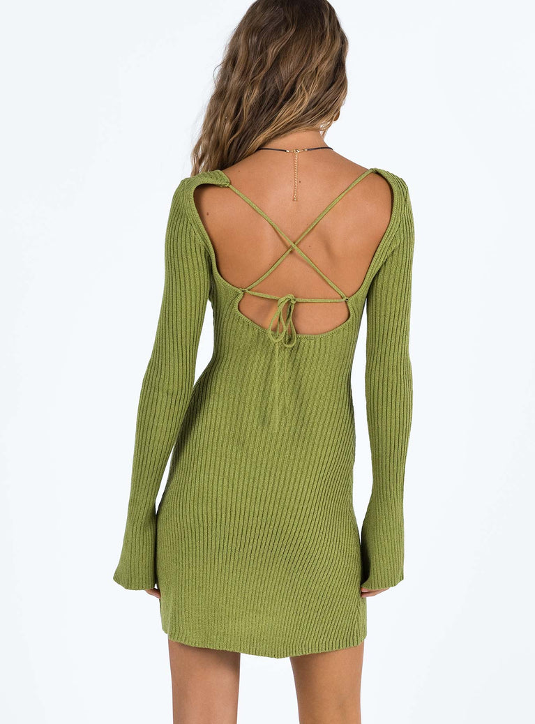 Brownhall Long Sleeve Mini Dress Green