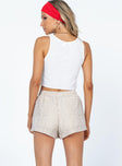 Shorts Gingham print  Elasticated drawstring waistband Twin back pockets Fully lined