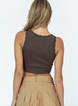 product Princess Polly Sleeveless Square Neck  Malibu 1976 Tank Top Brown