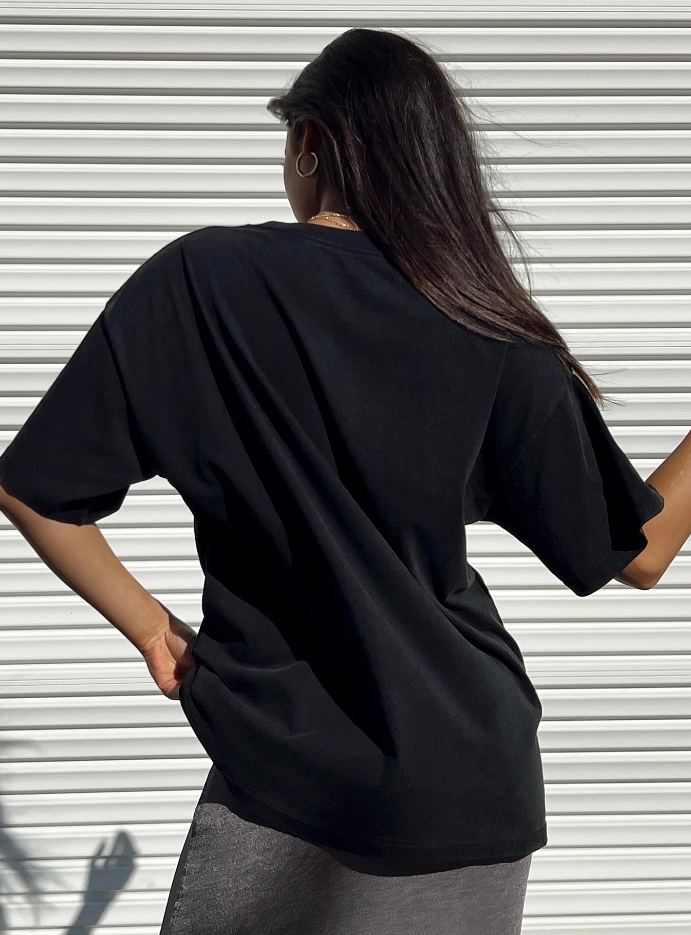 product Princess Polly Half Sleeves High Neck  The Rolling Stone American Tour Oversized Tee Black