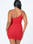 back view of model wearing Princess Polly Jocasta Mini Dress Red 