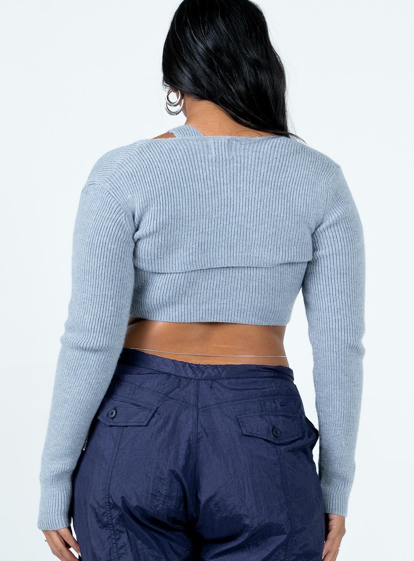 Natalee Sweater Blue Cropped 