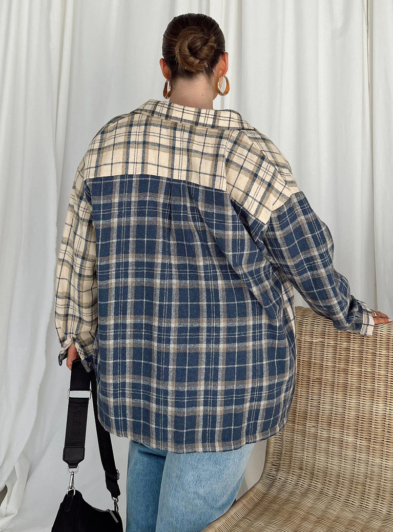 Unity Check Shirt Blue Curve | Princess Polly USA