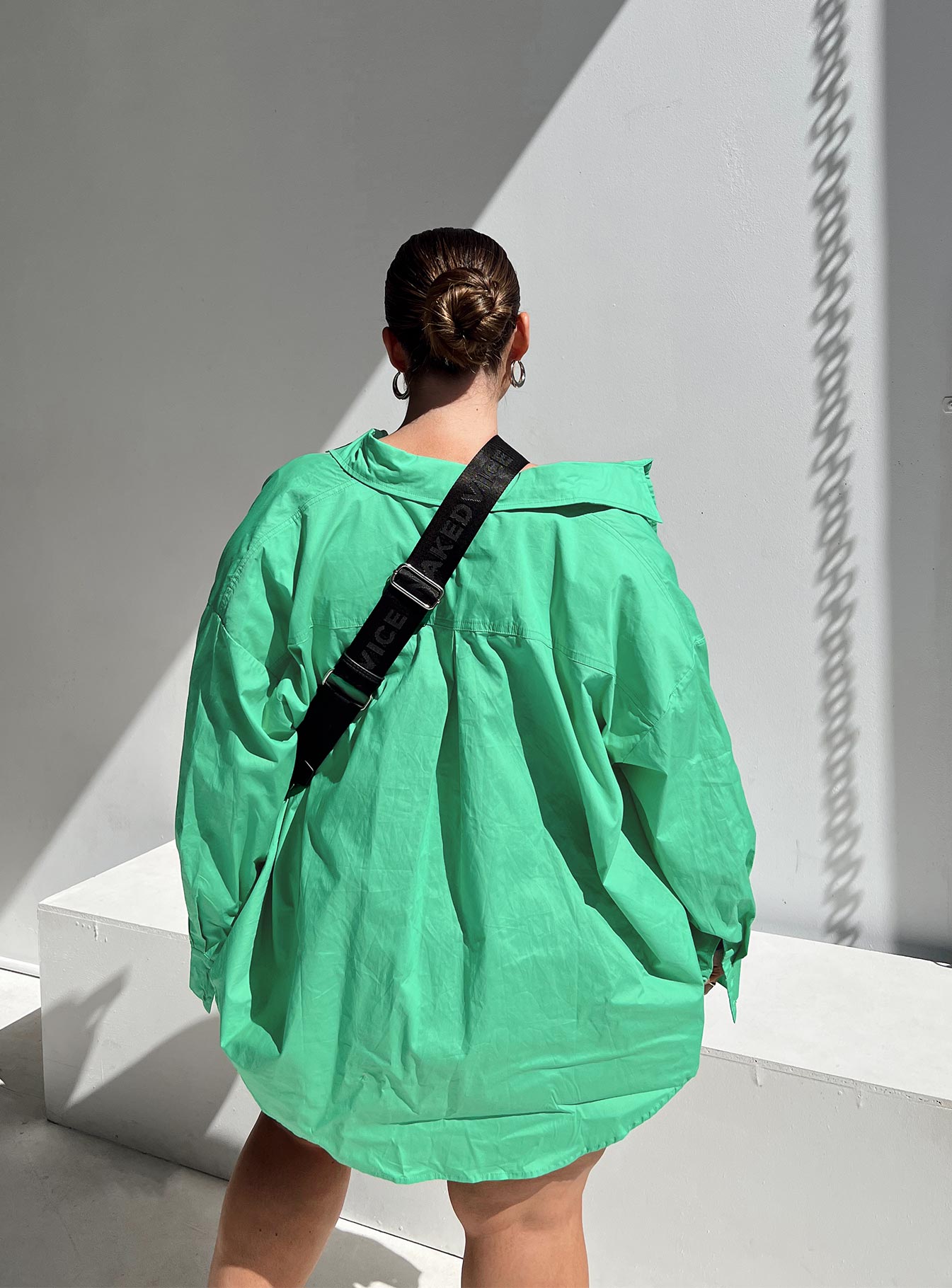 product Princess Polly Three Fourth Sleeves High Neck  Walsh Shirt Green Curve