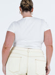 White top Cap sleeves Good stretch