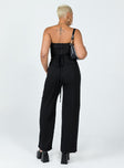 back view of model wearing Princess Polly Cudal Pants Black 