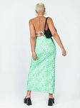 back view of model wearing Princess Polly Caspian Midi Skirt Green 