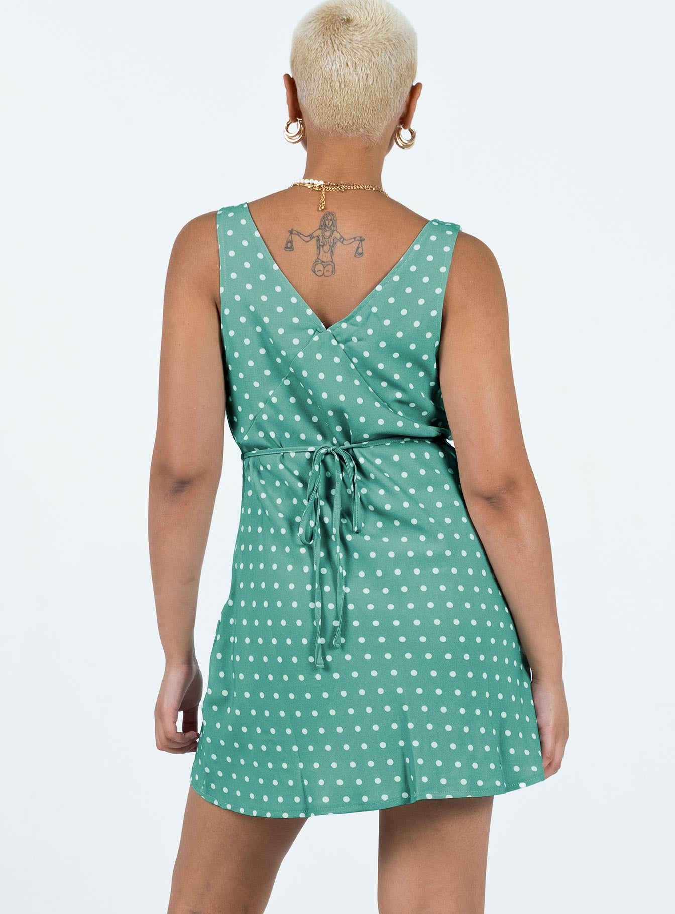Nellie Mini Dress Green Polka Dot | Princess Polly Nellie Mini Dress Green Polka Dot | Princess Polly