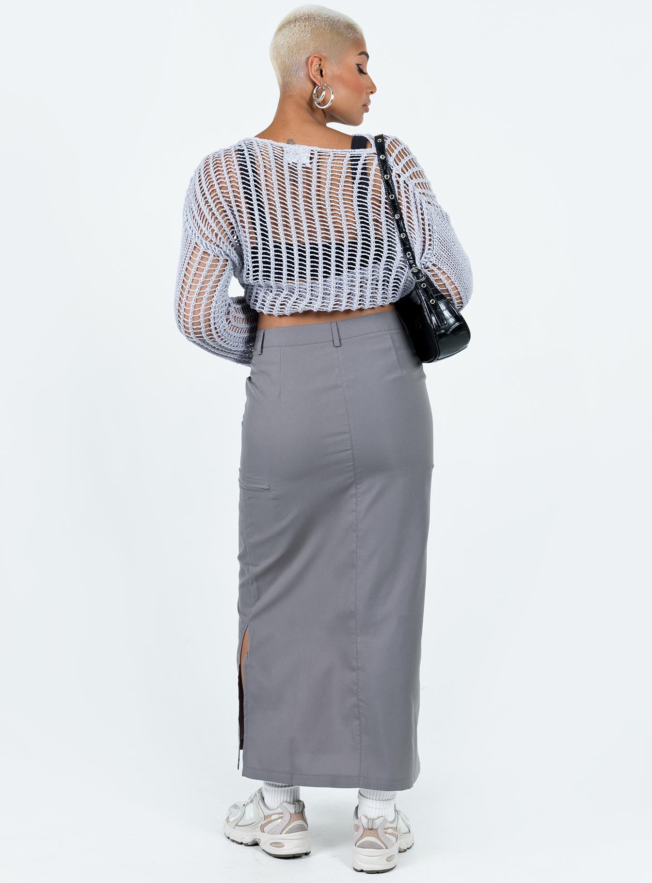product Elderbery Cargo Maxi Skirt Grey Princess Polly  Maxi 